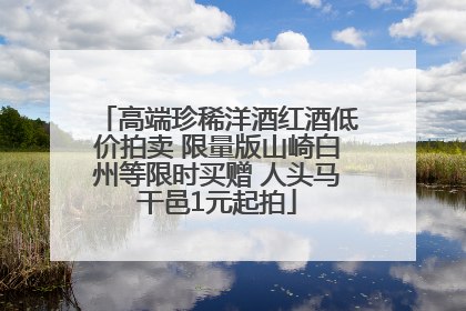 高端珍稀洋酒红酒低价拍卖 限量版山崎白州等限时买赠 人头马干邑1元起拍