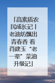 高素质农民成长记丨老油坊飘出青春香 看肖建玉“老一辈”菜油升级记