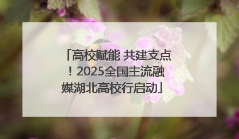 高校赋能 共建支点！2025全国主流融媒湖北高校行启动