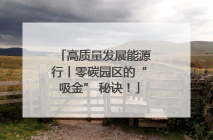 高质量发展能源行丨零碳园区的“吸金” 秘诀！