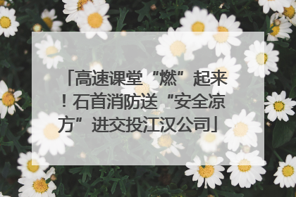 高速课堂“燃”起来！石首消防送“安全凉方”进交投江汉公司