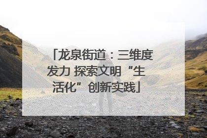 龙泉街道：三维度发力 探索文明“生活化”创新实践