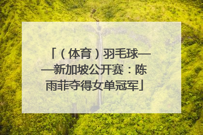 （体育）羽毛球——新加坡公开赛：陈雨菲夺得女单冠军