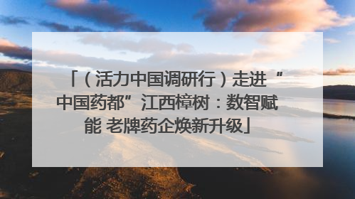 （活力中国调研行）走进“中国药都”江西樟树：数智赋能 老牌药企焕新升级