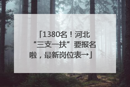 1380名！河北“三支一扶”要报名啦，最新岗位表→