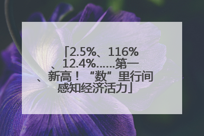 2.5%、116%、12.4%……第一、新高！“数”里行间感知经济活力