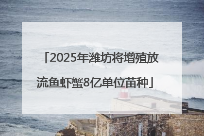2025年潍坊将增殖放流鱼虾蟹8亿单位苗种