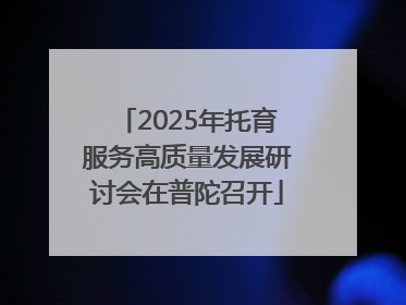 2025年托育服务高质量发展研讨会在普陀召开