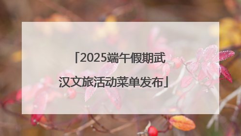 2025端午假期武汉文旅活动菜单发布
