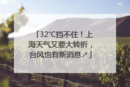 32℃挡不住！上海天气又要大转折，台风也有新消息↗
