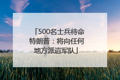 500名士兵待命 特朗普：将向任何地方派遣军队