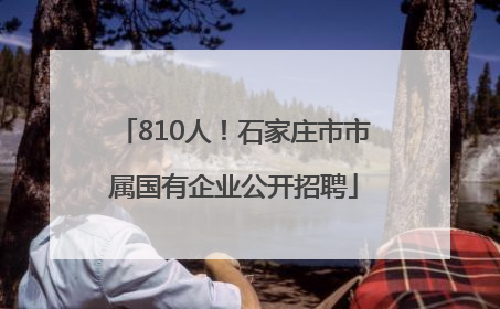 810人！石家庄市市属国有企业公开招聘