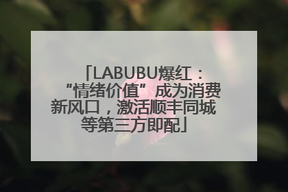 LABUBU爆红：“情绪价值”成为消费新风口，激活顺丰同城等第三方即配
